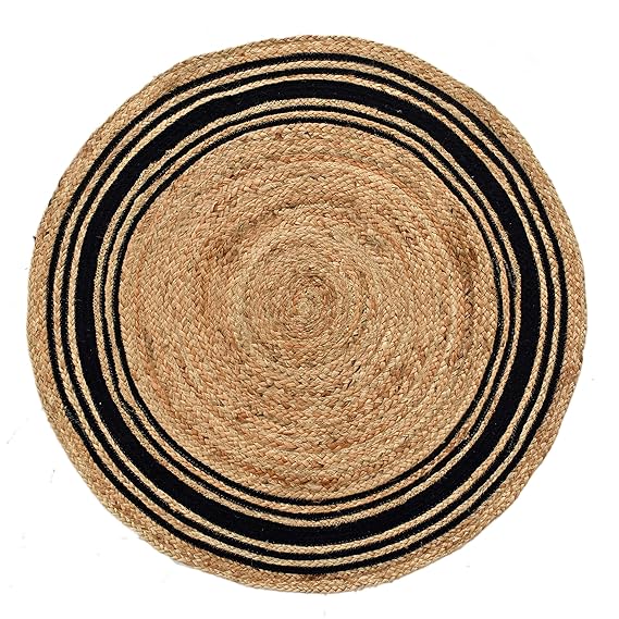 Handmade Rustic Jute Braided Round Rug - Leechoo